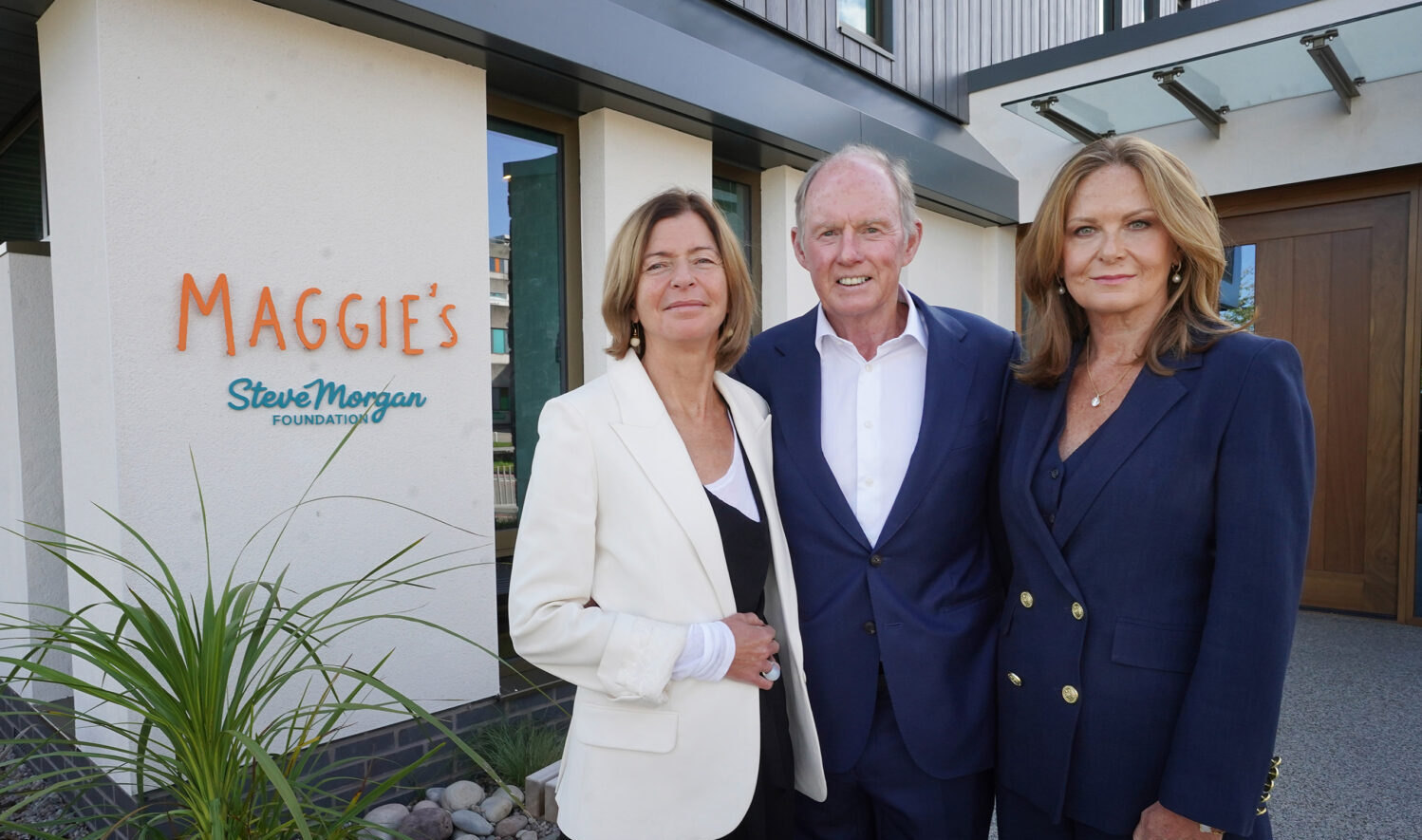 Dame Laura Lee with Steve and Sally Morgan at the opening of the new Maggie's centre in North Wales