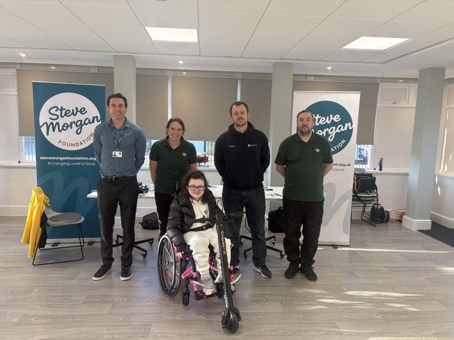 Whizz Kidz wheelchair handover funded by the Steve Morgan Foundation
