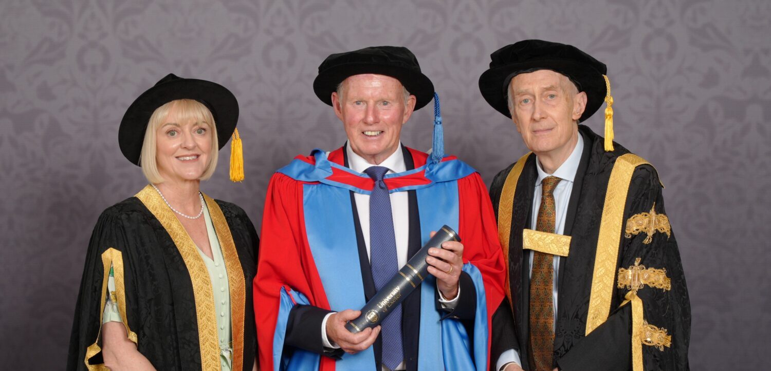Steve Morgan receiving honorary degree from University of Exeter